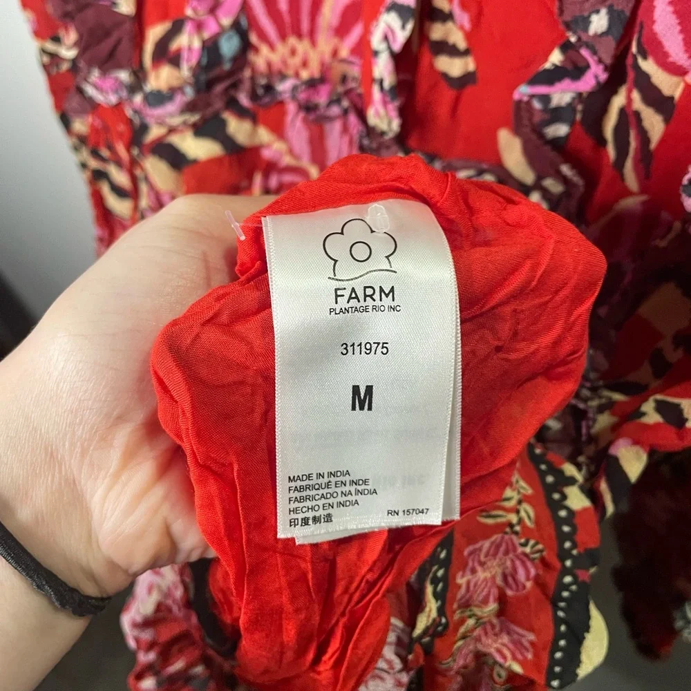 NWT Farm Rio Rio Ruffled Tiered Mini Dress Vibrant Tropical - Picture 9 of 13
